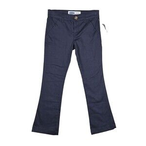 Old Navy Girls Bootcut Pants Size 7 Navy Blue Stretch School Uniform NWT